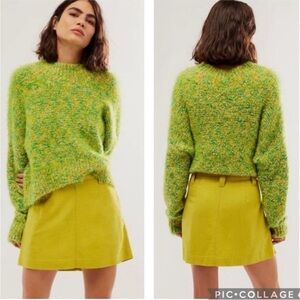Free people Vibrant Green Sweater